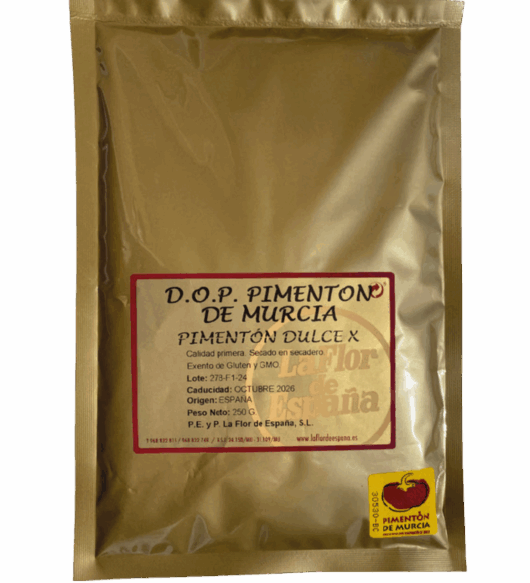 Pimentón Dulce X La Flor de España, DOP Pimentón de Murcia. 250 g